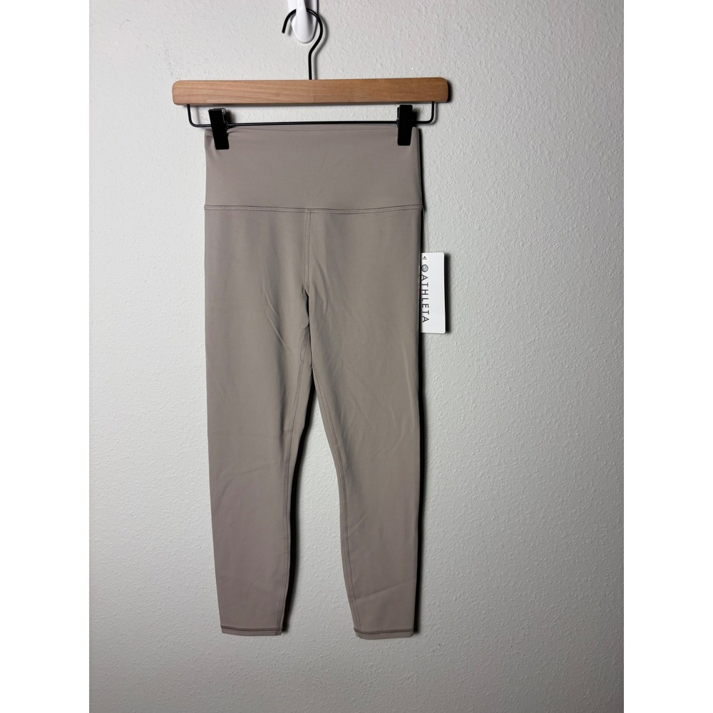 Athleta Transcend 7/8 Tight Leggings Taupe Brown High Rise Vitafree Small 590600